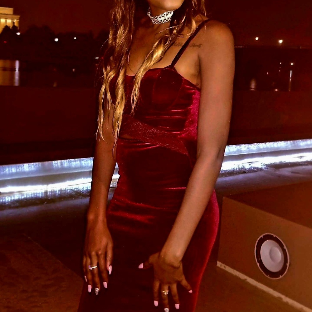 Burgundy Velvet Dress